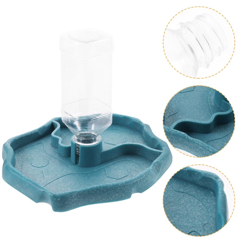 Terrarium Bowls Reptile Water Dish Tortoise Water Bowl Reptile Feeding Dish Refilling Reptile Turtle Food Water Automatic Feeders Waterer Dispenser Bottle Feeding Dish for Lizard Chameleon