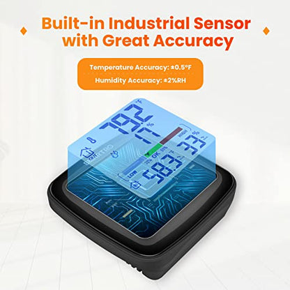 SMARTRO SC92 Professional Indoor Outdoor Thermometer Wireless Digital Hygrometer Room Humidity Gauge Temperature and Humidity Meter Pro Accuracy Calibration