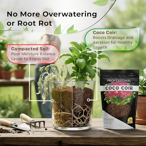 Professional Coco Coir for Plants 2.2 Quarts, Premium Coco Coir Soil Additive for Indoor Outdoor Plants, Low Acidic Coconut Coir for Gardening and Potting Soil, Made in USA - style: Coco Coir Soil Additive (2.2 Quarts)