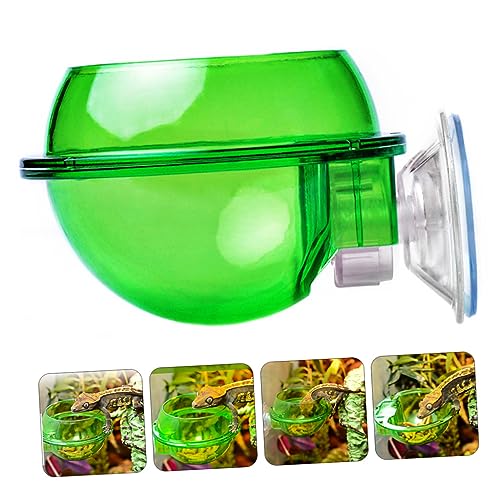 ULTECHNOVO 4pcs Reptile Feeding Bowl with Cup Escape Dish for Lizards Geckos Bearded Dragons Easy to Pet Water Food Dish for Reptiles - color: Green 4pcs