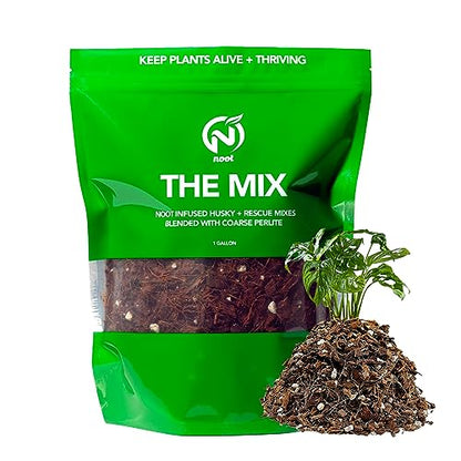Noot Potting Soil Mix for Indoor & House Plants – 1 Gallon – Orchid, Succulent, Cactus, Aroid, Houseplant, Monstera – Bio-Organic – Fast Draining – Rapid Root Growth – Pre-Soaked & Ready to Use - size: Noot Potting Mix