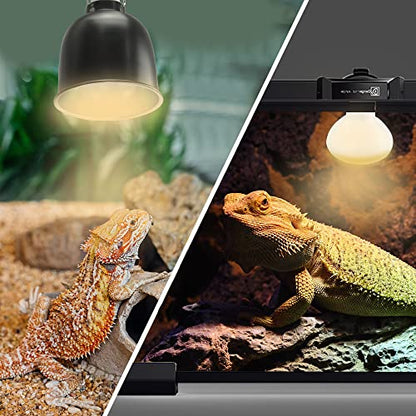 LUCKY HERP New Upgrade 50W Reptile Heat Lamp Bulb (3rd Gen, Safer), Amphibian Basking Spot Light Bulb, UVA Reptile Daylight Bulb for Turtle, Bearded Dragon, Lizard Heating Use (2 Pack) - color: 3rd Gen 50w Heat Lamp, size: 3rd Gen Reptile Heat Lamp