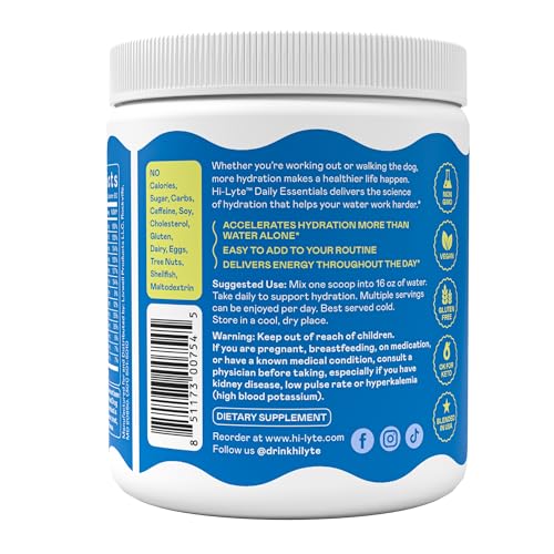 Hi-Lyte Daily Essentials - Electrolytes Powder Mix - Lime Cucumber Mint - Sodium, Potassium, Magnesium, Vitamins - Hydration Support for Fasting - No Sugar, No Carbs, Clean Ingredients - style: Lime Cucumber Mint - 90 Servings