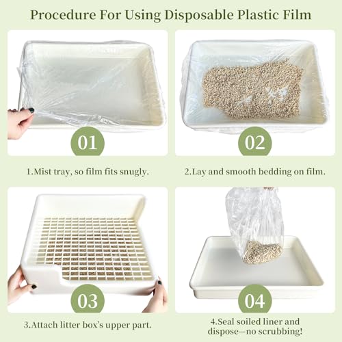 upcessory Disposable 50 pcs Small Animal Cage Liners, Rabbit Tray Film Liner Bunny Litter Pan Bags Guinea Pig Cage Toilet Plastic Film for Bird Hamster Chinchilla Hedgehog - style: L+W ＜ 39''