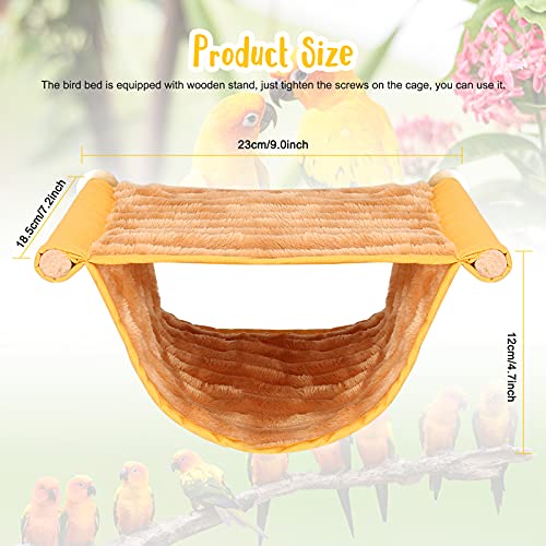 BWOGUE Winter Warm Bird Nest Bed Hanging Hammock Snuggle Hut Parrot House Tent Toy Bird Cage Perch for Parakeet Budgies Cockatiels Lovebird Cockatoo Finch Hamster Chinchilla Guinea Pig(Medium, Yellow) - color: Yellow, size: Medium (9"x7.2")