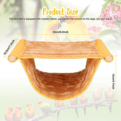BWOGUE Winter Warm Bird Nest Bed Hanging Hammock Snuggle Hut Parrot House Tent Toy Bird Cage Perch for Parakeet Budgies Cockatiels Lovebird Cockatoo Finch Hamster Chinchilla Guinea Pig(Medium, Yellow) - color: Yellow, size: Medium (9"x7.2")