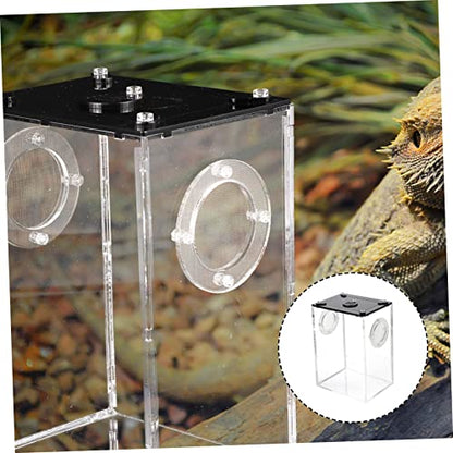 ibasenice Transparent Acrylic Reptile Box for Household Lizard and Small Animal Breeding Tank Viewing Cage Suitable for Spiders Lizards Frogs Corn Snakes and Small Reptiles