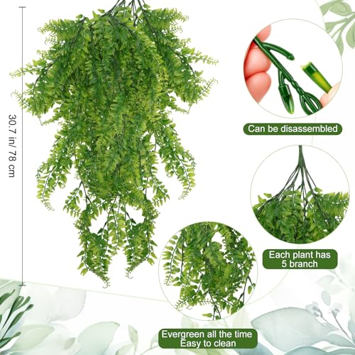 Suncalla Reptile Plants for Terrarium Bearded Dragon Includes Moss Bark Hanging Plant Vines Artificial Leaves Flexible Vines Jungle Climbing Branch for Leopard Gecko Tank Decor