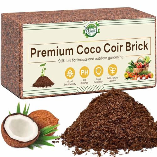 Halatool Organic Coco Coir Brick, 1 Pack Compressed Coco Coir for Plants, Coconut Fiber Substrate with Low EC & pH Balance, High Expansion Coco Peat Seed Starter Soil for Planting Gardening - color: 1 Pack
