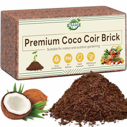 Halatool Organic Coco Coir Brick, 1 Pack Compressed Coco Coir for Plants, Coconut Fiber Substrate with Low EC & pH Balance, High Expansion Coco Peat Seed Starter Soil for Planting Gardening - color: 1 Pack