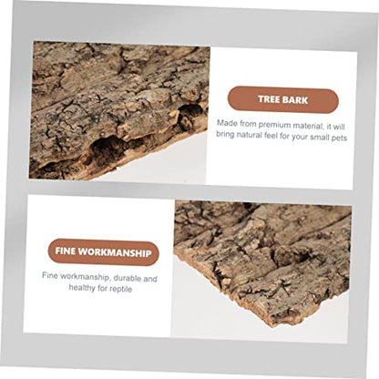 ibasenice 2pcs Cork Reptile Bark Decor Turtle Basking Platform Snake Climbing Bark Reptile Decorations Stain Resistant Terrarium Decor