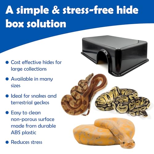 Pangea Reptile Hide Box, X-Large 16.25"x11"x4.5" | Fits Most Cages 2'x4' and up, Usable as Snake Tank Accessories, Good for Ball Python, Boas, Kingsnake - size: F- X-Large