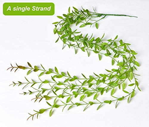 Lvydec 12pcs Artificial Vines Fake Greenery Garland Willow Leaves with Total 60 Stems Hanging for Wedding Party Backdrop Wall Decoration