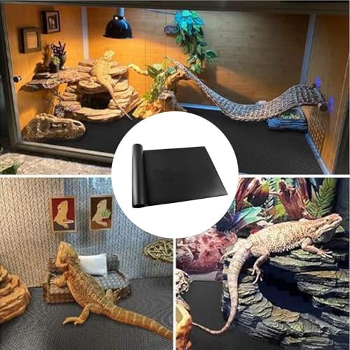 Reptile Terrarium Liner - Washable Non Slip Carpet Mat, Soft Texture Substrate Bedding for Lizards Snakes Gecko Enclosure Base | 36x18 Inch Easy Trim Flooring with Moisture Control for Habitat - color: L