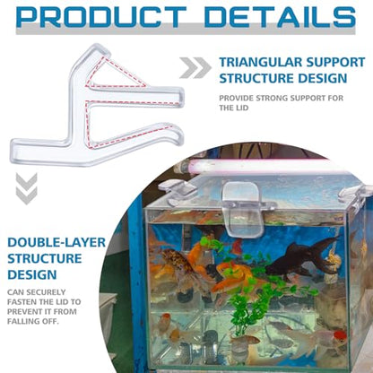Chunful 12 Pcs Aquarium Lid Clips Rimless Fish Tank Top Cover Rim Lid Support Holder Clip Clear PC Aquarium Hoods Clamps for 1/8" to 3/16" Glass