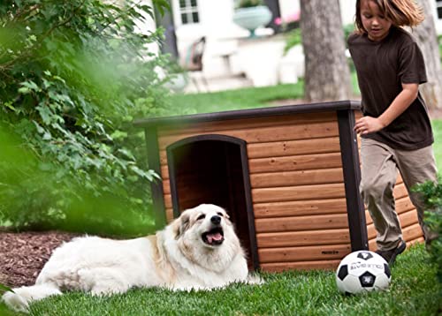 Petmate Petmate Precision Pet Weather-Resistant Log Cabin Dog House with Adjustable Feet, Natural Wood, Medium - color: Walnut/Dark Brown, size: Medium, style: Outdoor Log Cabin