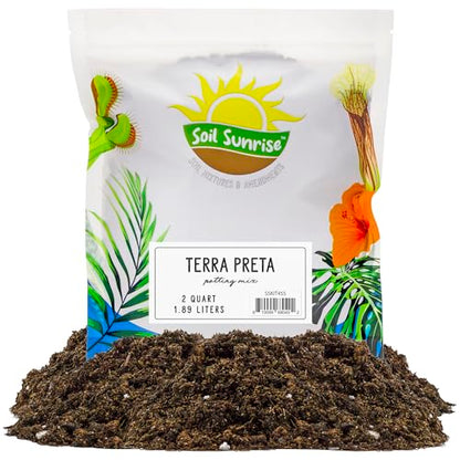 Soil Sunrise Terra-Preta Inspired Potting Soil (2 Quarts) Biochar-Enriched Sustainable Mix for Indoor/Outdoor Plants - size: 2 Quarts