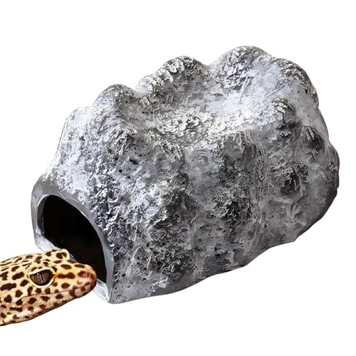 Exo Terra Wet Rock Moisture Retaining Ceramic Reptile Cave,Grey,Large - size: L