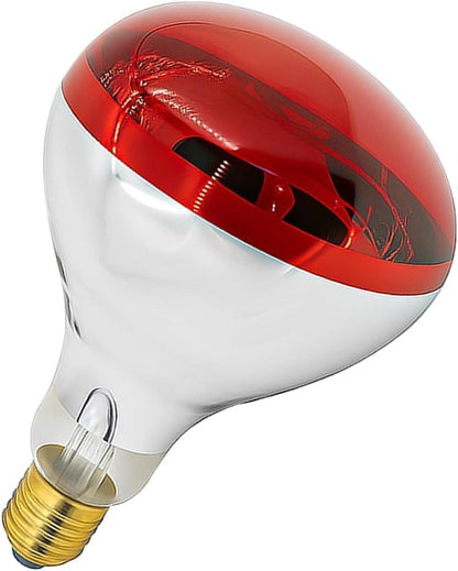 250 Watt R40 Clear Heat Lamp Bulb – Infrared Flood Reflector Light, Incandescent Spotlight for Food Warmer, Brooder, Chicken Coop, Pet Heating, Bathroom, Light Therapy – E26 Base (1, Red) - color: Red