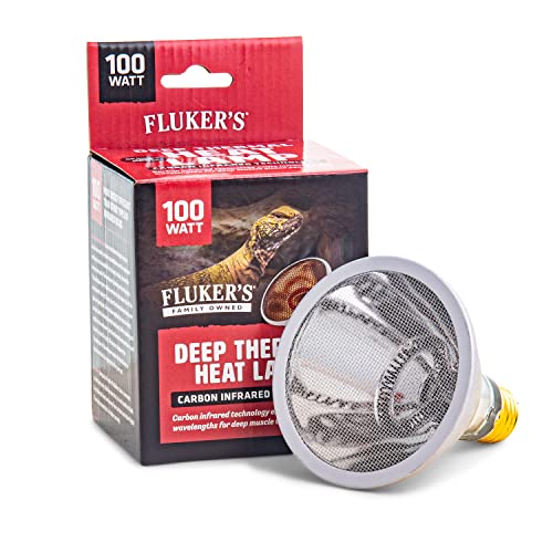 Fluker's Deep Thermal Heat Lamp for Reptiles with Carbon Infrared Technology, for All Reptile Tanks, Great for Basking, 75 Watt