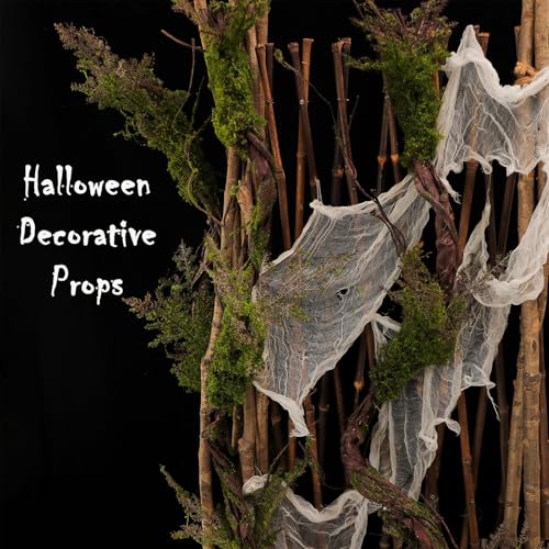 1Pcs 78.9inch Large Bendable Artificial Tree Branches Moss Sturdy Hanging Plants Leaves Grape Vines Thick Tree Trunk Twigs Greenery Stems Cherry Blossom Garland for Halloween Outdoor Forest Decor