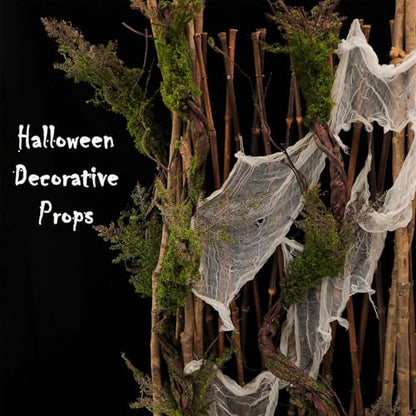 1Pcs 78.9inch Large Bendable Artificial Tree Branches Moss Sturdy Hanging Plants Leaves Grape Vines Thick Tree Trunk Twigs Greenery Stems Cherry Blossom Garland for Halloween Outdoor Forest Decor