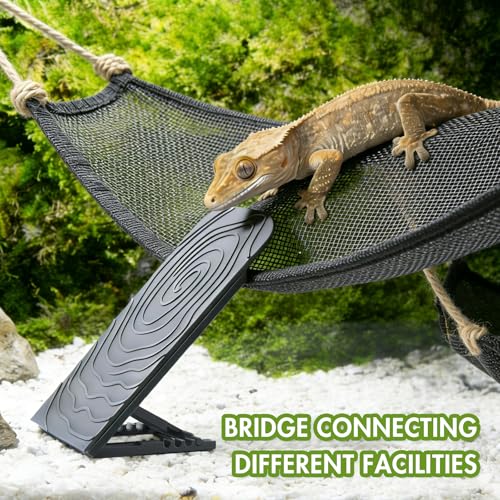 Reptile Climbing Wall, Bearded Dragon Climbing Exercise Ramp, 4 Angle Adjustable Climb Rock Wall for Gecko, Reptile Tank Accessories for Leopard Gecko, Lizards, Hermit Crab