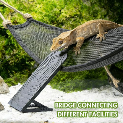 Reptile Climbing Wall, Bearded Dragon Climbing Exercise Ramp, 4 Angle Adjustable Climb Rock Wall for Gecko, Reptile Tank Accessories for Leopard Gecko, Lizards, Hermit Crab