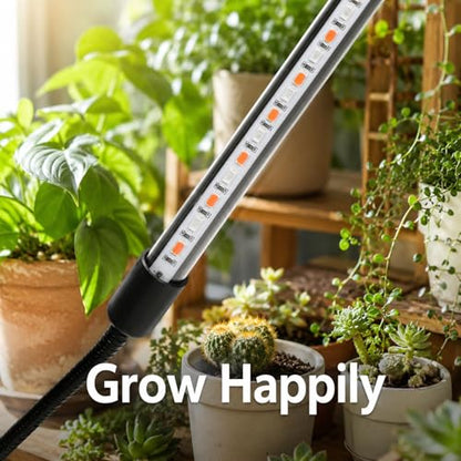 Plant Growing Light Tube with Adjustable Tripod, 4 Lamp Bar Full Spectrum Red Blue, 40W, Timer On Off - Omni - Directional Coverage, Multi - Angle Lighting for Succulent Plants