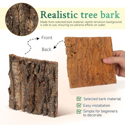 Alipis Cork Bark: 4pcs Natural Tree Bark Flats - Cork Terrarium Background Reptile Climbing Platform for Gecko Lizard Frog Bearded Dragon Climbing Wall Accessory