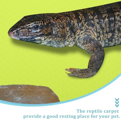 Toyvian Washable Reptile Carpet Mat Substrate Liner for Leopard Gecko Bearded Dragon Tortoise Tank Bedding Non-Adhesive Terrarium Flooring for Snake Lizard Habitat
