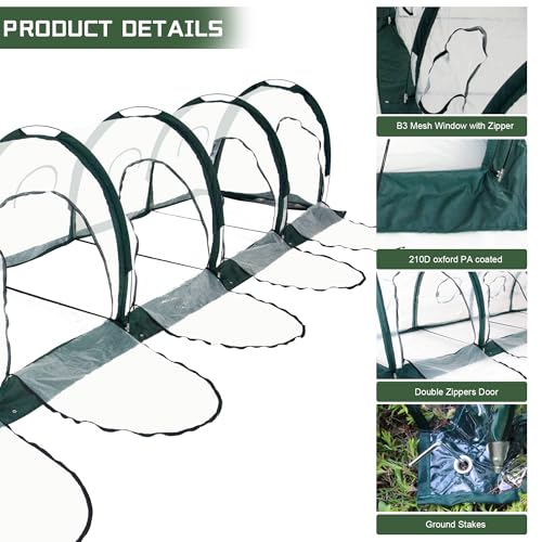 Portable PE Plastic Tunnel Greenhouse for Outdoors - Cambered Poly Transparent Long Greenhouses Clear Insulation Grow Tent Ideal for Backyards and Patio Vegetable Cultivation (5M) - style: 5M/196.8”