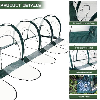 Portable PE Plastic Tunnel Greenhouse for Outdoors - Cambered Poly Transparent Long Greenhouses Clear Insulation Grow Tent Ideal for Backyards and Patio Vegetable Cultivation (5M) - style: 5M/196.8”
