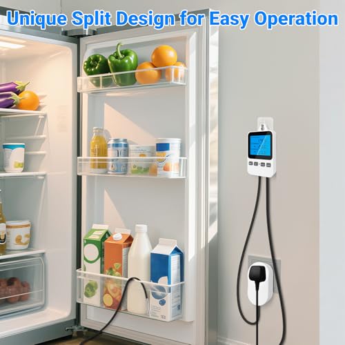 Temperature Controlled Outlet Thermostat Plug 120V Heating Cooling Control Timer Thermostat Outlet Backlit Display Digital Temperature Controller - color: Tc810