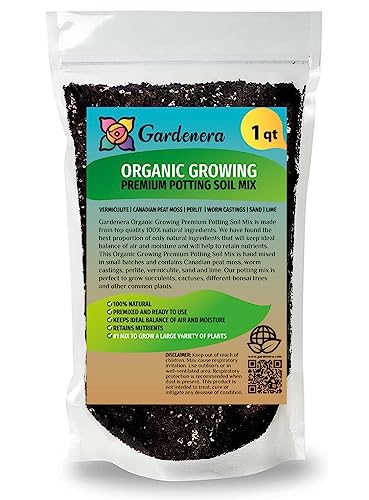 Gardenera Premium Organic Growing Medium - Enhance Your Plant's Growth and Health Naturally - 1 Quart - size: 1 Quart Bag, style: ORGANIC Growing Medium