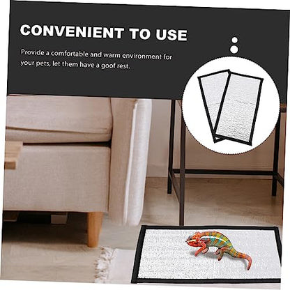 ibasenice 2Pcs Insulation Mat for Snakes Lizards Heated Pad with Reflective Film for Reptile Winter Care Under Tank Heating