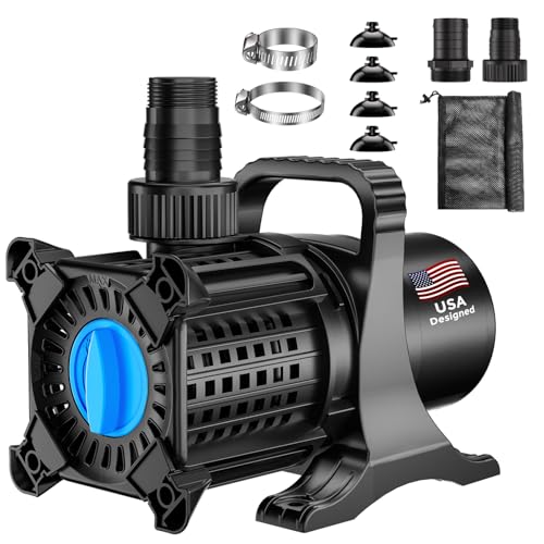 OYO Water Pond Pump, 8500 GPH Adjustable Flow Submersible Water Pump with Filter Bag, Copper Motor, IPX8 Waterproof for Outdoor Koi Pond, Fountain, Waterfall, Hydroponics - size: 8500 GPH
