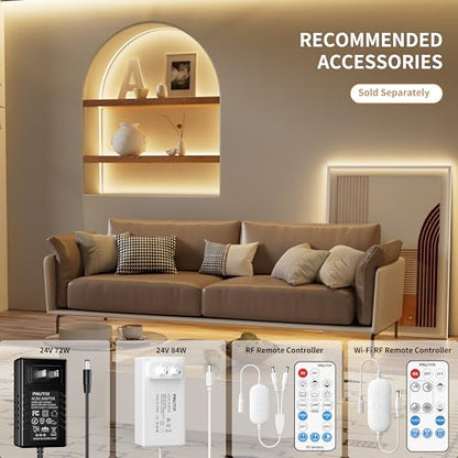 PAUTIX COB LED Strip Light IP65 Waterproof 32.8ft/10m 5040LEDs Warm White 3000K,High Lumen Flexible CRI90+ LED Tape Super Bright DC24V,for Cabinet Home DIY Lighting Projects(Power Supply Not Included) - size: 3000K/32.8ft-IP65 Waterproof