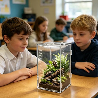 Genérico Jumping Spider Terrarium - Habitat Acrylic Tarantulas,Religious Mantis Enclosure | for Breeders Pet Lovers Educators School Projects Living Room Study Stores Office
