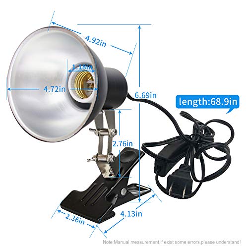 Reptile Heat Lamp Clamp,Adjustable Habitat Lighting Fixture for Tortoises Turtles Lizard,Heating Lamp Holder