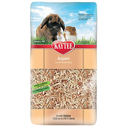 Kaytee Aspen Small Animal Pet Bedding For Pet Guinea Pigs, Rabbits, Hamsters, Gerbils, and Chinchillas, 19.7 Liters - size: 19.7 Liter