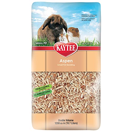 Kaytee Aspen Small Animal Pet Bedding For Pet Guinea Pigs, Rabbits, Hamsters, Gerbils, and Chinchillas, 19.7 Liters - size: 19.7 Liter