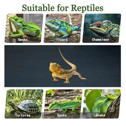 Arbitrary Cutting Terrarium Reptile Carpet, Reptile Mat, Bearded Dragon Tank Accessories Flooring, Bearded Dragon, Leopard Gecko Substrate, Snake,Tortoise Bedding Black 17.5“× 79”