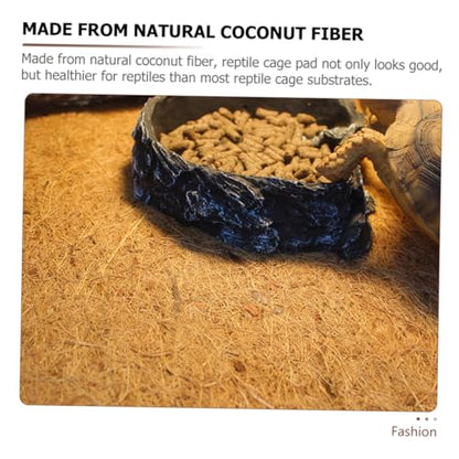 Natural Coconut Coir Reptile Carpet Mat Non-Toxic Terrarium Substrate Liner for Lizards Snakes Tortoises Washable and Reptile Supplies