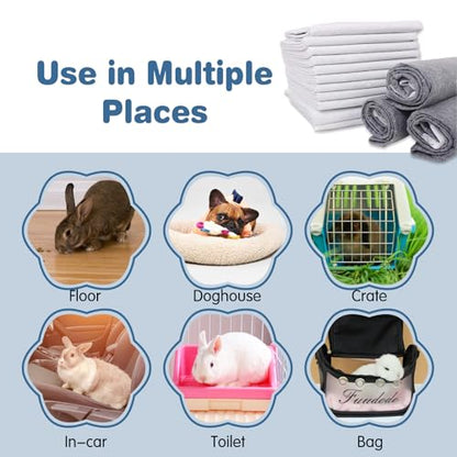 kathson 20 Pcs Guinea Pig Cage Liners Disposable 18" x 24" Rabbit Disposable Potty Training Pad Super Absorbent & Leak-Free Pet Supplies for Bunny Kitten Small Dog Guinea Pig - size: 18" x 24" / 20PCS