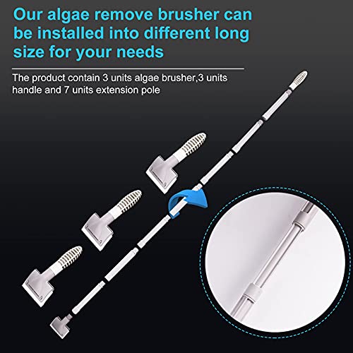 saltwater aquarium cleaner fish tank scraper cleaning tools 17.7-48 Inch long for cleaning acrylic or glass saltwater marine tank NEVER RUST