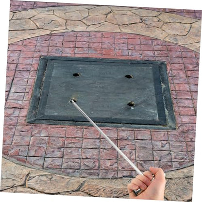 Garneck Roller Shutter Door Hook 50cm Long Manhole Cover Lifter T-Shaped Stainless Steel Hook Easy to Use