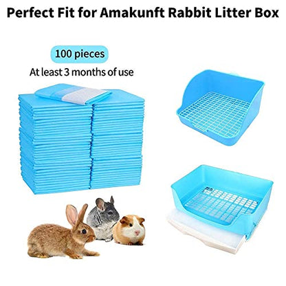 Amakunft 200 Pcs Rabbit Pee Pads, 18" x 13" Pet Toilet/Potty Training Pads, Super Absorbent Guinea Pig Disposable Diaper for Hedgehog, Hamster, Chinchilla, Cat, Reptile and Other Small Animal