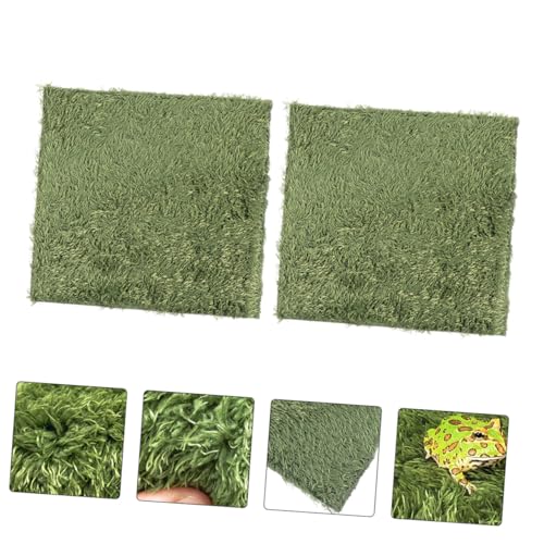 Reptile Moss Carpets 2pcs Absorbent Mats Simulated Fake Plants Reptile Artificial Turf Grass