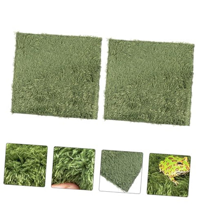 Reptile Moss Carpets 2pcs Absorbent Mats Simulated Fake Plants Reptile Artificial Turf Grass